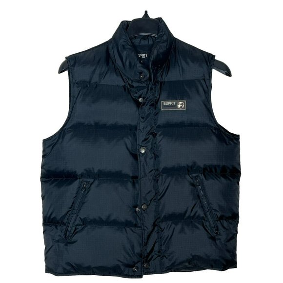 Esprit Men Equipment Arctic Black Button Puffer Down Feather Vest  Size L - Picture 11 of 13